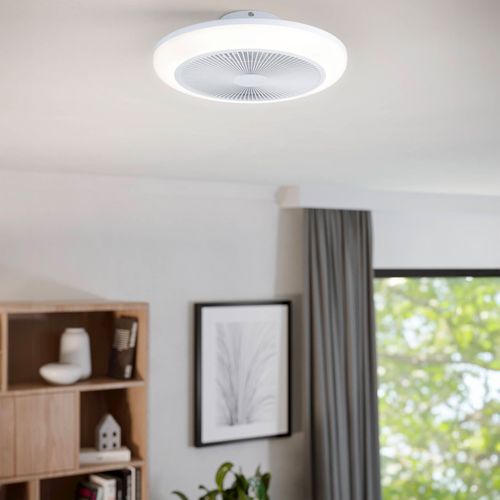 Plafonnier ventilateur SAYULITA Blanc vue d'ambiance 1