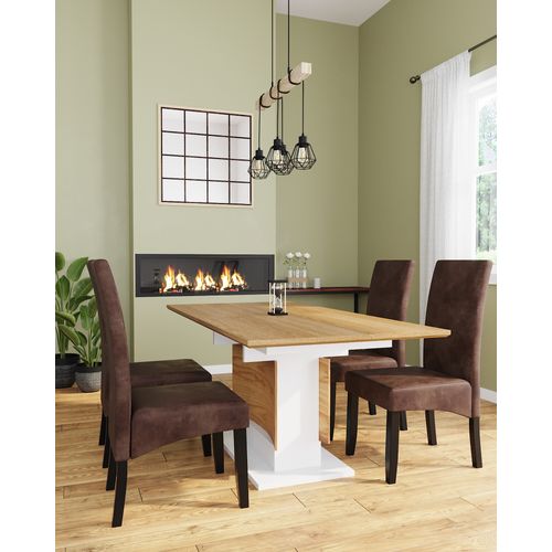 Suspension 4 Lumières TOWNSHEND5  Noir et marron