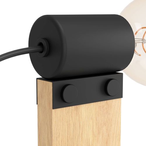 Lampe à poser H.33 cm BAILRIGG Noire et naturel vue détaillée