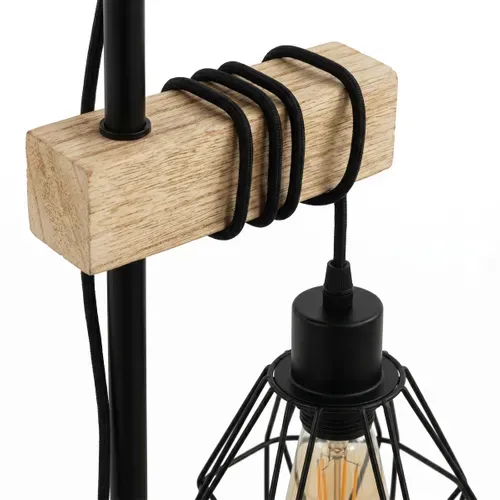 Lampadaire 2 Lumières TOWNSHEND5 Noir & marron vue détaillée