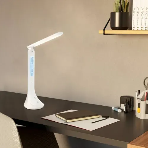 Lampe de bureau LED H. 26 cm COLUCCIA Blanche vue d'ambiance 1