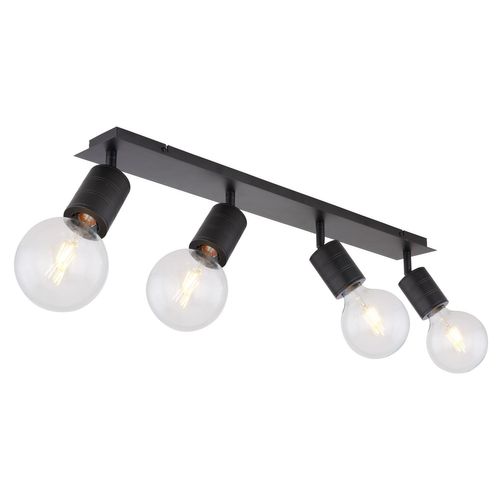Spot Plafonnier Design Métal Hermine - 4 Ampoules - Noir