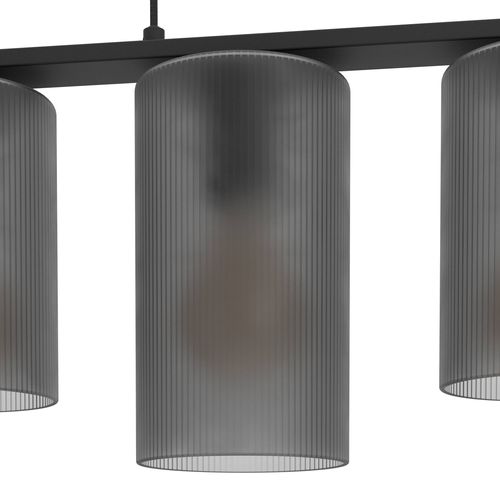 Suspension 5 Lumières H. 110cm COLOMERA Noire et grise mat vue détaillée