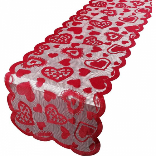Chemin De Table Saint Valentin Decoration Napperon Cœur Set De Table Rouge Nappe De Table Rectangu