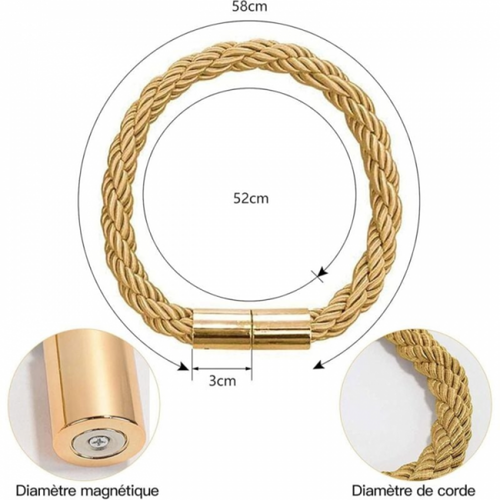 Lot De 4 Embrasses Magnétiques Pour Rideaux - Jaune Doré - Boucles Aimantées Élégantes Pour Décoration Maison