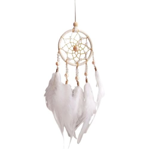 Blanc Petit Attrapeur De Rêves,capteur Rêves Avec Plumes Fait Main,dreamcatcher Décoration Murale