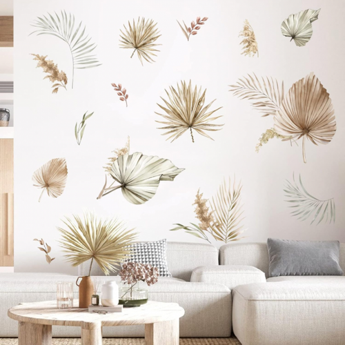 Stickers Muraux Feuille De Palmier Autocollant Mural Plante Tropical Décoration Murale Chambre