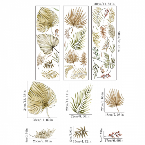 Stickers Muraux Feuille De Palmier Autocollant Mural Plante Tropical Décoration Murale Chambre