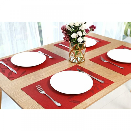 Set De Table Rouge Rouge Lot De 6 Sets De Table Lavables Antidérapant Résistant à L'usure ...