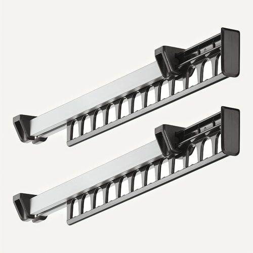 2 Pièces Porte-vêtements Armoire Garde-robe Extractible Coulissant Pour Cintre Support Portemanteau