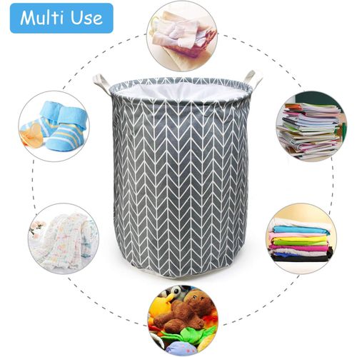 Panier à Linge Pliable Grand Panier de Rangement Linge Sale YOUDENOVA Corde en Coton 38cm(D) x50cm(H) Noir