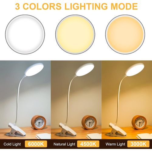 Lampe De Bureau LED Sans Fil Rechargeable, 3 Couleur Et 3 Intensité Réglables, Lampe De Chevet
