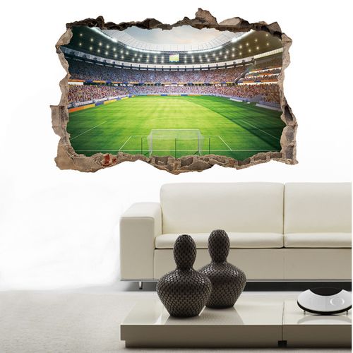 Sticker Mural Ballon De Feu Football - Déco Chambre Enfant - Design Art - Noir - Autocollant