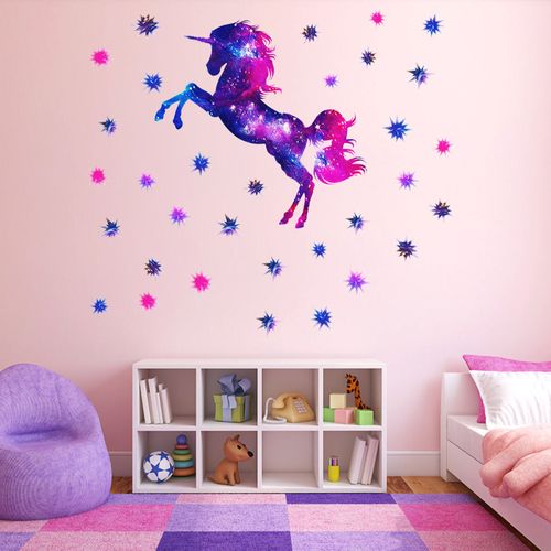 Stickers Muraux Licorne Lumineux Autocollants Muraux Mural Stickers Pour Chambre Salon Mur TV