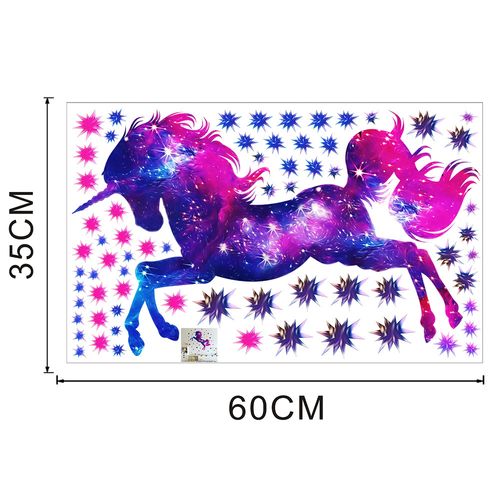 Stickers Muraux Licorne Lumineux Autocollants Muraux Mural Stickers Pour Chambre Salon Mur TV