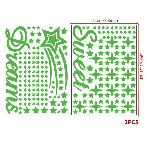 Autocollants Muraux Phosphorescents Pour Chambre à Coucher 223 Feuilles, Autocollants Lumineux