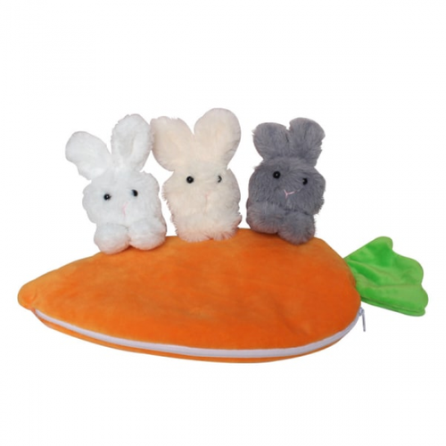 Porte-clés lapin en peluche carotte (57.06.05) - Art From Italy