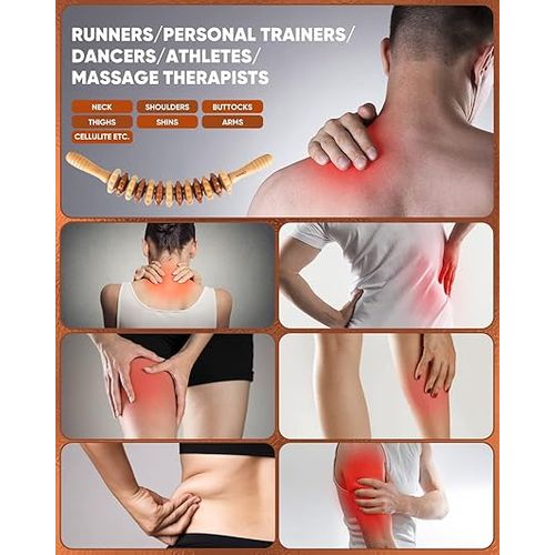 43.3cm Hêtre Rouleau De Massage En Bois Masseur Anti-cellulite Ensemble De Massage Rouleau