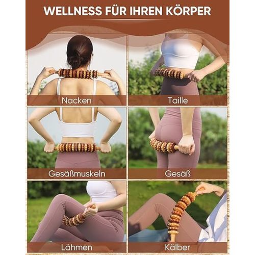 43.3cm Hêtre Rouleau De Massage En Bois Masseur Anti-cellulite Ensemble De Massage Rouleau