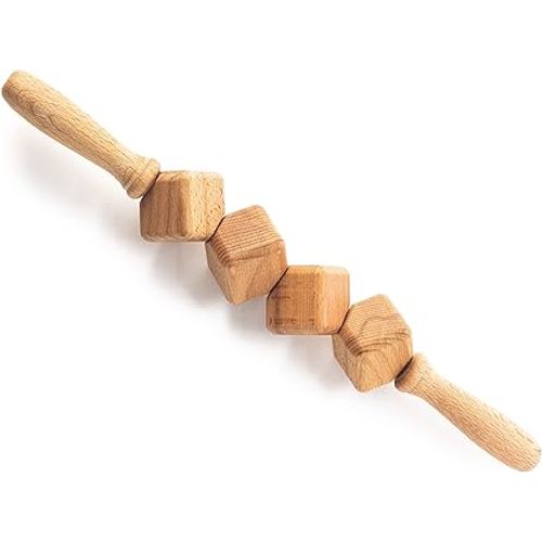 Anti Cellulite Masseur Rouleau à Cubes De Massage Appareil Bois 40 Cm