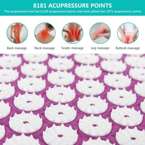 Set D'acupression (bleu), Tapis D'acupuncture Et Oreiller, Tapis De Massage Pour La Maison