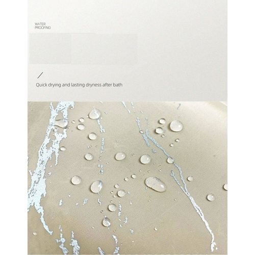 Beige Simple Silver Marbled Shower Curtain - 180*180cm,, Rideau De Douche En Polyester Lavable