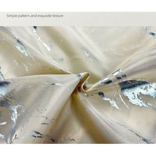 Beige Simple Silver Marbled Shower Curtain - 180*180cm,, Rideau De Douche En Polyester Lavable