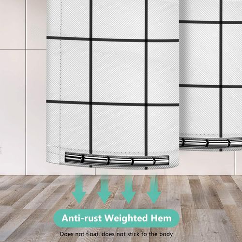 Rideau De Douche Séchage Rapide180 X 200cm, Rideau De Douche Tissu Polyester Imperméable Lavable