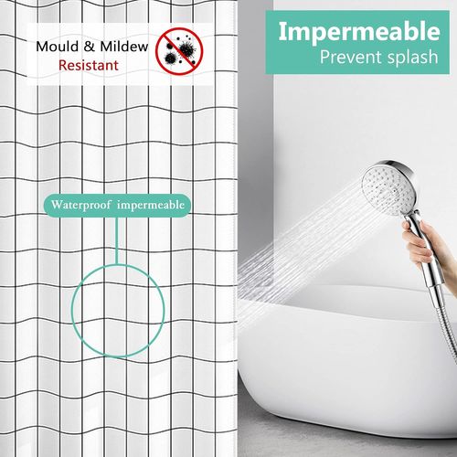 Rideau De Douche Séchage Rapide180 X 200cm, Rideau De Douche Tissu Polyester Imperméable Lavable