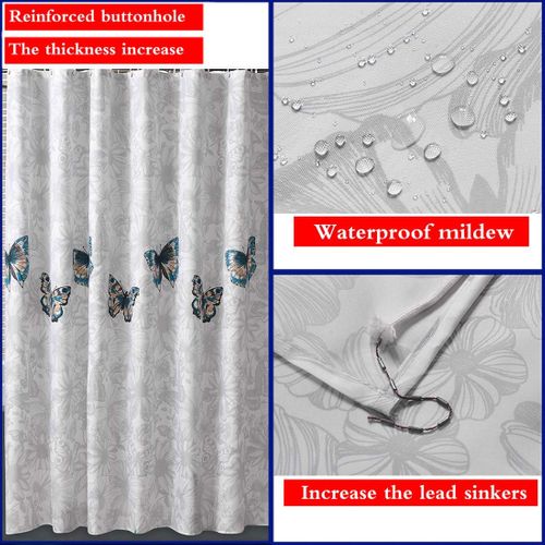 Rideau De Douche 150 X 200 Cm Anti-moisissure Résistant Imperméable Épaissir Tissu Polyester Sall