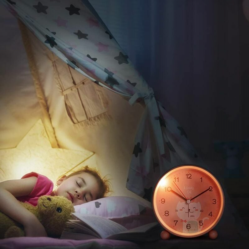Réveil Enfant Educatif - Jour/nuit, Réveil Pour Enfants Sans Tic-tac, Analogique Alarme Réveil