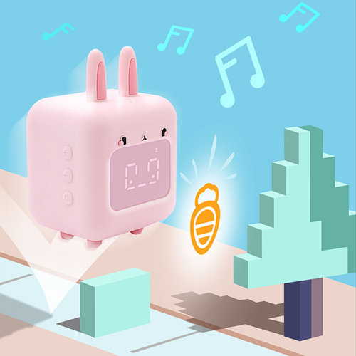 Rose Réveil Numérique Pour Enfants, Lapin Avec Veilleuse, Minuteur Et Répétition, Horloge