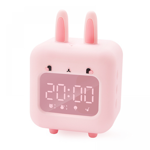 Rose Réveil Numérique Pour Enfants, Lapin Avec Veilleuse, Minuteur Et Répétition, Horloge
