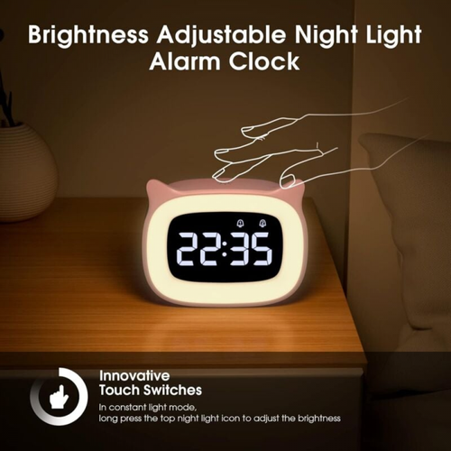 Réveil Educatif, LED Veilleuses Pendules Horloges De Chambre D'enfant Kid Sleep Jour/nuit Lumine