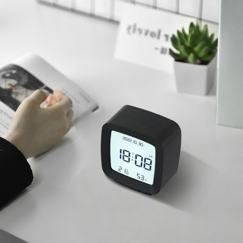 Réveil Numérique Noir Horloge Électronique Noir