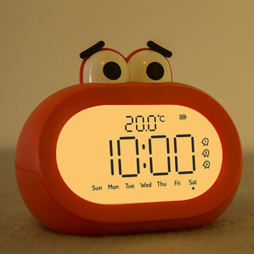 Réveil Pour Enfants, Horloge Électronique LED Intelligente à Piles, Dessin Animé Mignon