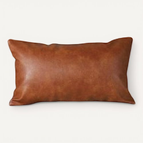Lot De 2 30*50 Cm Housses De Coussins Luxe En Cuir Artificiel Décoration Confortable Moderne
