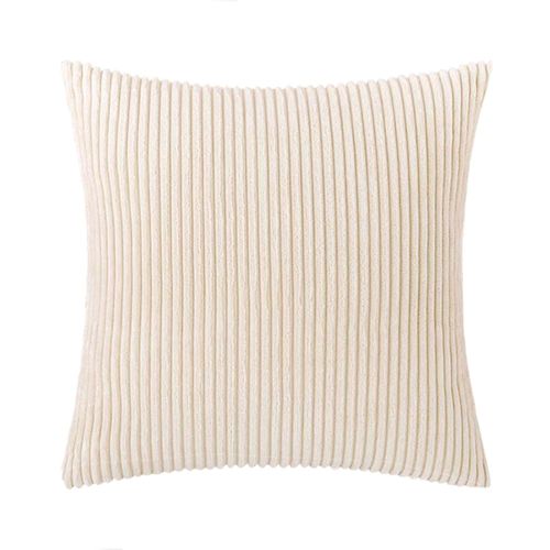 Lot De 2 Decorative Housse De Coussin ，45x45cm Beige，côtelé Canapé Taie D'oreiller