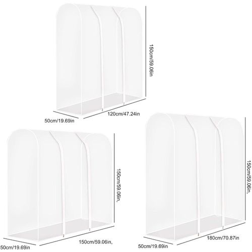 Housse Anti-poussière Pour Étendoir à Linge 180 X 150 X 50 Cm En Plastique Transparent