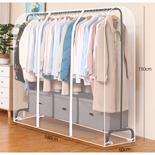 Housse Anti-poussière Pour Étendoir à Linge 180 X 150 X 50 Cm En Plastique Transparent