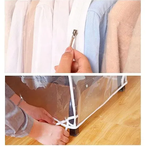 Housse Anti-poussière Pour Étendoir à Linge 180 X 150 X 50 Cm En Plastique Transparent