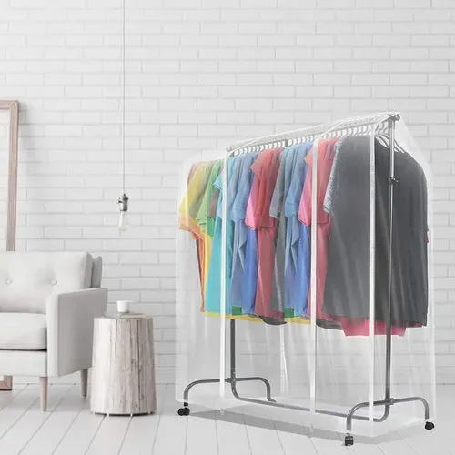 Housse Anti-poussière Pour Étendoir à Linge 180 X 150 X 50 Cm En Plastique Transparent