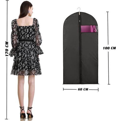 5pcs Housses Vetement Fenêtre Transparente Visible Housse Veste Costume Anti Poussière Etanche