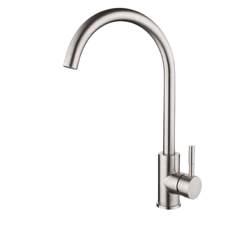 Argent Robinet D'eau Chaude Et Froide De Cuisine Robinet D'évier En Acier Inoxydable 304