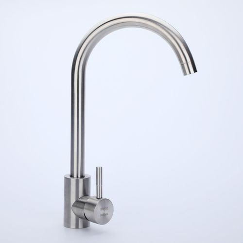 Argent Robinet D'eau Chaude Et Froide De Cuisine Robinet D'évier En Acier Inoxydable 304
