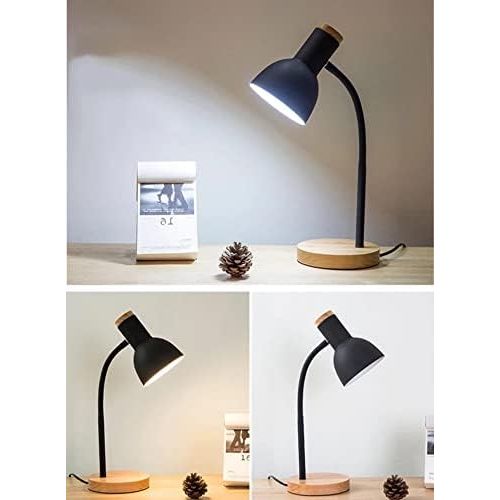 Lampe De Bureau En Bois Pour Les Besoins Du Bureau 1 Ampoule E-27 Ampoule Non Incluse Noir