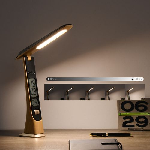 Lampe De Bureau LED Rechargeable, Lampe De Bureau Tactile à Intensité Variable