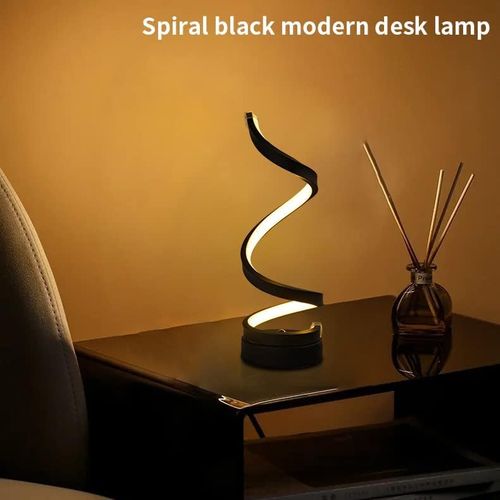 Lampe De Bureau LED Spirale à Intensité Variable, Blanc Chaud, Protection Des Yeux