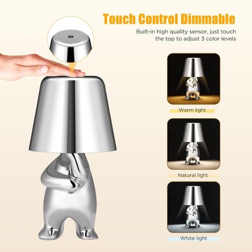 Lampe De Bureau à Commande Tactile, Chargement USB, 3 Niveaux De Luminosité Et Intensité Variable