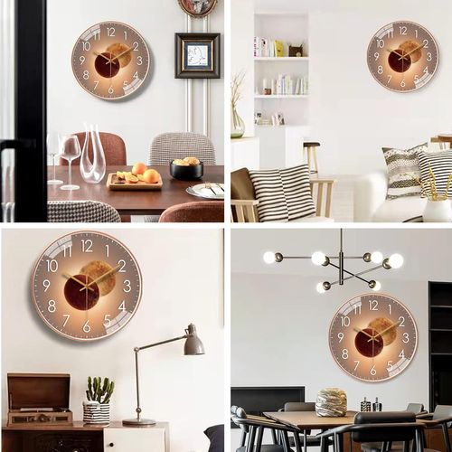 Horloge murale silencieuse de 30 cm, horloge à pendule silencieuse pour chambre à coucher
